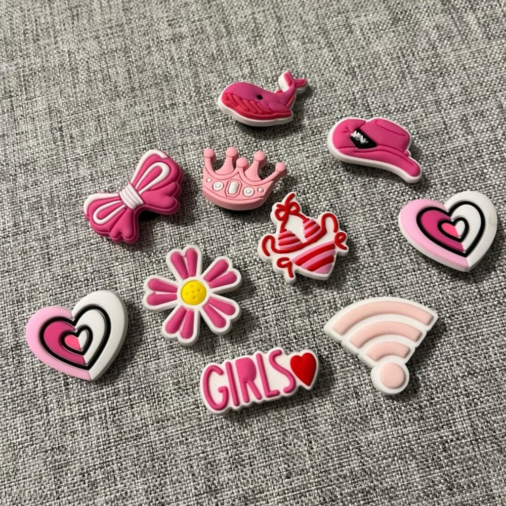 Girly Pink Glam Summer Themed Croc Charms NEW - Ships Next day!